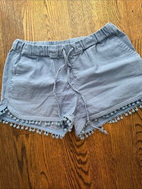 J. Crew Light Blue Pom-Pom Trim Athletic Shorts